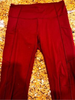 High-Waist Burgundy Active Leggings
